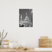 大聖堂の白黒 ポスター (キッチン)