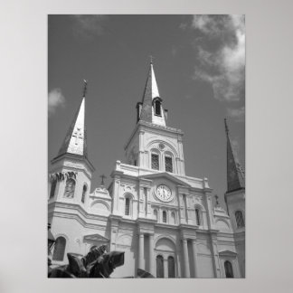 大聖堂の白黒 ポスター
