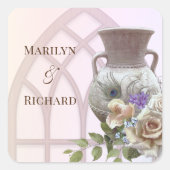 大聖堂の窓、URN、フローラズスクエア結婚スティ スクエアシール (正面)