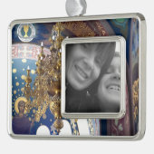 大聖堂の美しいシャンデリア シルバープレートフレームオーナメント (左)