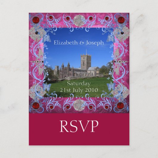 大聖堂ルービーアートデコRSVPポストカード インビテーションポストカード (正面)