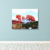 大聖堂ロックin the Snow キャンバスプリント (インサイチュ (ウッドフロア))