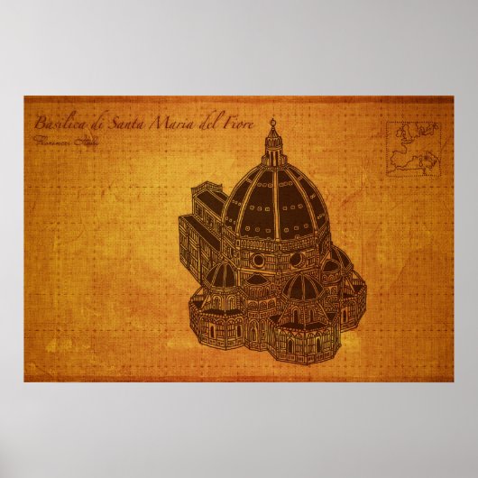 大聖堂：サンタ・マリア・デル・フィオーレ大聖堂 ポスター (正面)
