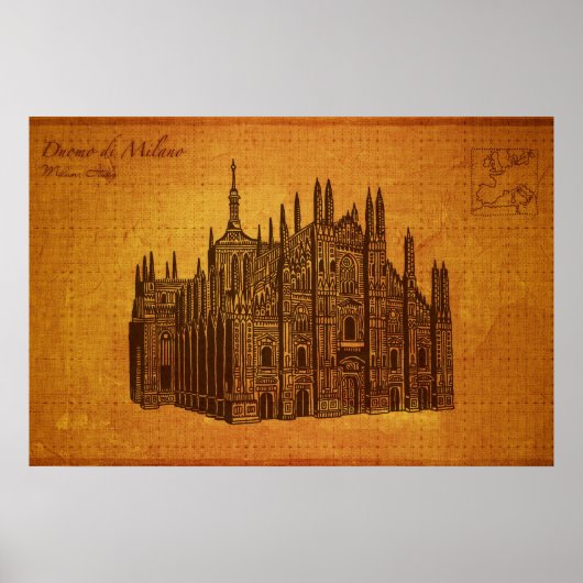 大聖堂：ミラノ，ドゥオモ・ディ・ミラノ ポスター (正面)