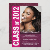 大胆でおしゃれな2012年卒業写真のお知らせ 案内状 (正面/裏面)