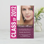 大胆でおしゃれな2012年卒業写真のお知らせ 案内状 (スタンド正面)