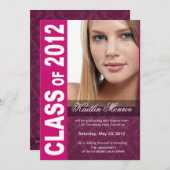 大胆でおしゃれな2012年卒業写真のお知らせ 案内状 (正面/裏面)