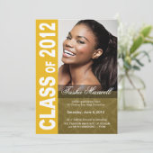 大胆でおしゃれな2012年卒業写真のお知らせ 案内状 (スタンド正面)