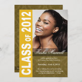 大胆でおしゃれな2012年卒業写真のお知らせ 案内状 (正面/裏面)
