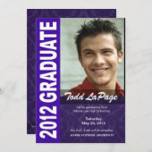 大胆でおしゃれな2012年卒業写真のお知らせ 案内状 (正面/裏面)