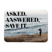 大胆でちょっぴり生意気なタイポグラフィーの結婚式「Save the Date」 マグネット (横)