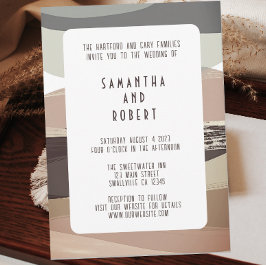 大胆でエッジの効いたオリーブグリーンのウェディング 招待状