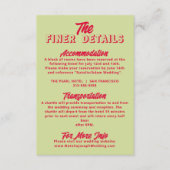 大胆でカラフルなレトロフンキーなモダンウェディングの詳細 エンクロージャーカード (正面)