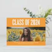 大胆でシックな2024年卒業招待状 招待状 (スタンド正面)