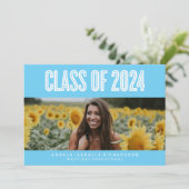 大胆でシックな2024年卒業招待状 招待状 (スタンド正面)