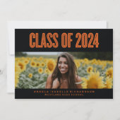 大胆でシックな2024年卒業招待状 招待状 (正面)