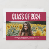 大胆でシックな2024年卒業招待状 招待状 (正面)