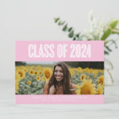 大胆でシックな2024年卒業招待状 招待状 (スタンド正面)