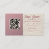 大胆でスタイリッシュなブラウン&クリーム ヘアスタイリスト 名刺 (裏面)