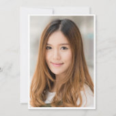 大胆でソフトなブルーのモダンな写真卒業パーティー 招待状 (裏面)