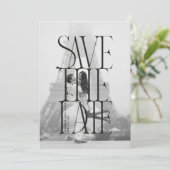 大胆でモダンなセリフのSave the Date写真 招待状 (スタンド正面)