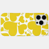 大胆で明るい黄色の愛のハート Case-Mate iPhoneケース (裏面 (横))