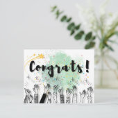 大胆で楽しいお祝いメッセージ ポストカード (スタンド正面)