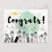 大胆で楽しいお祝いメッセージ ポストカード (正面)