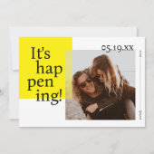 大胆で楽しいセーブ・ザ・デートの写真カード 招待状 (正面)