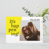 大胆で楽しいセーブ・ザ・デートの写真カード 招待状 (スタンド正面)