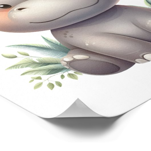 大胆で止められない - 赤ちゃんカバの保育園の壁 ポスター (角)