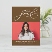 大胆で独創的なカリグラフィー卒業式招待状 招待状 (スタンド正面)