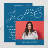 大胆で独創的なカリグラフィー卒業式招待状 招待状 (正面/裏面)