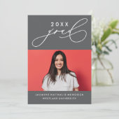 大胆で独創的なカリグラフィー卒業式招待状 招待状 (スタンド正面)