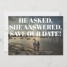 大胆で生意気なタイポグラフィーの結婚式のSave the Date セーブザデート