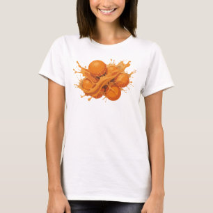 大胆で美しいオレンジ色の抽象的なオレンジ Tシャツ