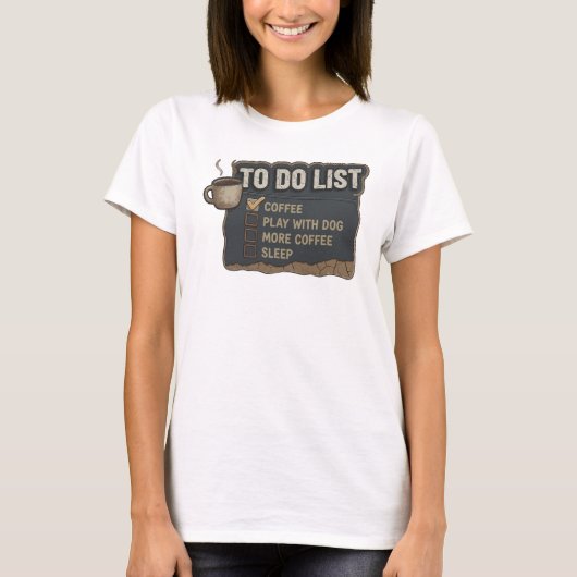 大胆で美しいゴールドのコーヒーで遊ぼう犬と Tシャツ (正面)