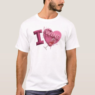 大胆で美しいピンク I LOVEW WINE グラフィックTシャツ Tシャツ