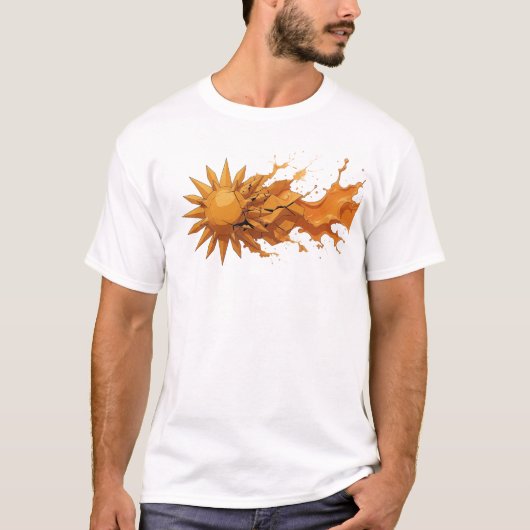 大胆で美しい抽象的な太陽のスタイルステートメント Tシャツ (正面)