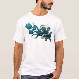 大胆で美しい抽象的な花の芸術作品 Tシャツ