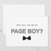 大胆なアウトラインのページ少年プロポーズカード 招待状 (正面/裏面)