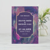 大胆なアクリル絵画 Save the Date 招待状 (スタンド正面)