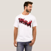 大胆なアブストラクト フラワー アート デザイン Tシャツ (正面フル)