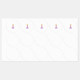 大胆なアートのカラフルなマーブル模様の数字 1 ラベル