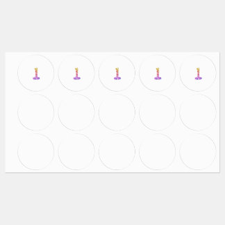 大胆なアートのカラフルなマーブル模様の数字 1 ラベル