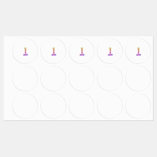 大胆なアートのカラフルなマーブル模様の数字 1 ラベル (シート)