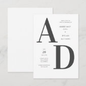 大胆なイニシャル ウェディング インビテーション (正面/裏面)