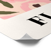 大胆なインクの花柄 | 手描きの植物画 ポスター (角)