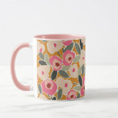 大胆なインク調のフラワーパターン | 手描きのボタニカル マグカップ (左)