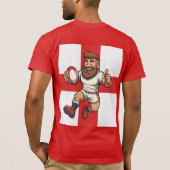 大胆なイングランドラグビーモチーフ Tシャツ (裏面)